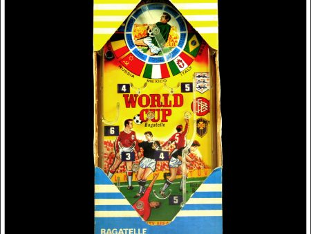 World Cup Bagatelle. Vintage Tin Plate Backed Bagatelle Game 1970, Marx, Great Britain. Supply