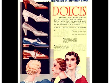 Dolcis Fashion Shoes. Original Vintage Advert From May 17th, 1933. Online