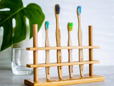 Porte brosses à dents en bambou Online