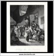 A Village Inn, Cornelius Bega, Antique Print, Steel Engraving c. 1845. on Sale