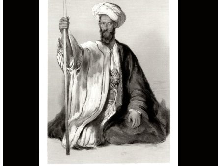 An Arab Sheik, Sir D. Wilkie R.A., Antique Print, Steel Engraving c. 1875. Hot on Sale