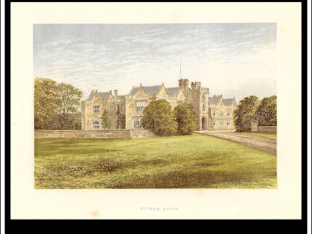 Wytham Abbey, Near Oxford, Oxfordshire, England. Antique Print, Chromoxylograph 1880. For Discount