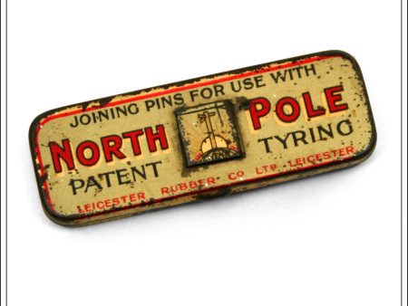 Vintage North Pole Patent Tyring Pins Tin. Leicester Rubber Co., Ltd. on Sale