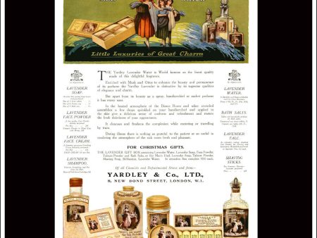 Yardley s For Christmas Gifts Advert. Original Vintage Advert From December, 1923. Discount