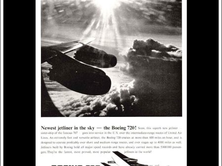 Boeing 720 Jet Airliners. Original Vintage Advert From 1960. Fashion