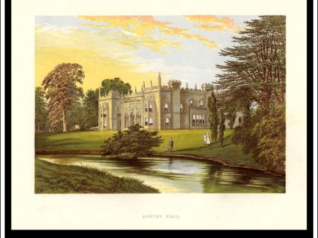 Arbury Hall, Near Nuneaton, Warwickshire, England. Antique Print, Chromoxylograph 1880. For Discount