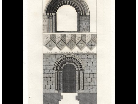 Arches & Ornaments - Kilcullen, Co. Kildare & Disert, Co. Clare. Antique Print, Copper Plate Engraving c. 1775. For Discount