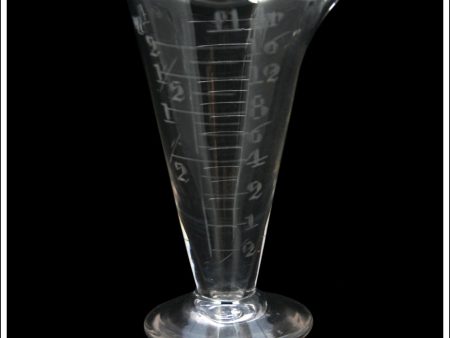 Victorian   Antique Hand Blown & Engraved Graduated Glass Apothecary Measure. - 4.50 Inches High Discount