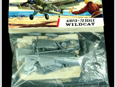 Airfix Grumman Wildcat VI 1:72 Scale Kit. Vintage Red Stripe Bag. Header Variant. For Sale