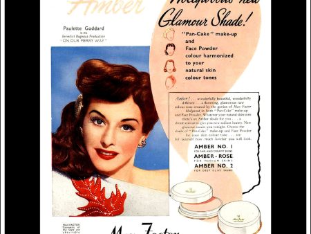 Max Factor Cosmetics. Original Vintage Advert From September, 1948. Supply