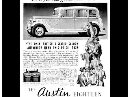 Austin  18  Eighteen. Original Vintage Advert From 21st April 1937. For Cheap