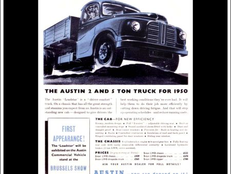 Austin 2 And 5 Ton Truck. Original Vintage Advert From November, 1950. Cheap