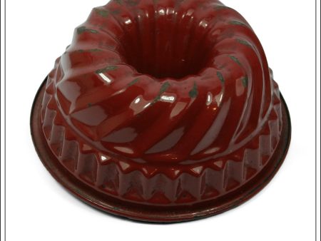 Large Vintage Enamelled   Graniteware Kitchen Ring   Bundt Cake Mould. 9.50 Inch Diameter. Online now