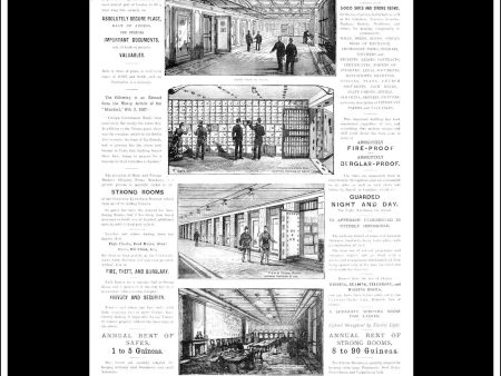 The Chancery-Lane Safe Deposit. Original Vintage Advert From February 12th, 1887. on Sale