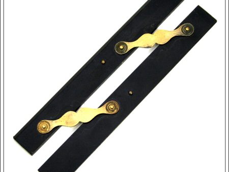 Antique Victorian Brass And Ebony Parallel Rule. Nautical, Maritime, Navigational Ruler. Hot on Sale