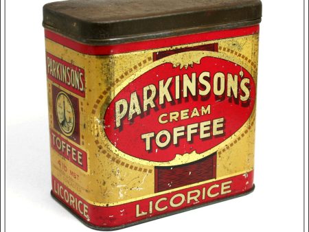 Parkinsons Cream Toffee Tin, Parkinson & Son, Ltd., Doncaster. Vintage Advertising Tin. For Discount