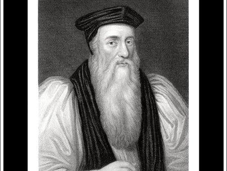 Archbishop Thomas Cranmer. Antique Print, Steel Engraving c. 1850. on Sale