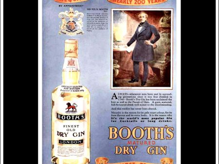 Booth s Gin. Original Vintage Advert From December, 1935. Hot on Sale