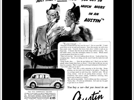 Austin  10  Ten Cambridge. Original Vintage Advert From March 23rd 1938 Online Hot Sale