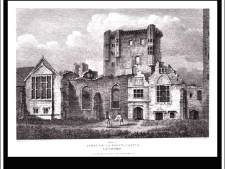 Ashby De La Zouch Castle, Leicestershire, England. Antique Print, Copper Plate Engraving 1813. Cheap