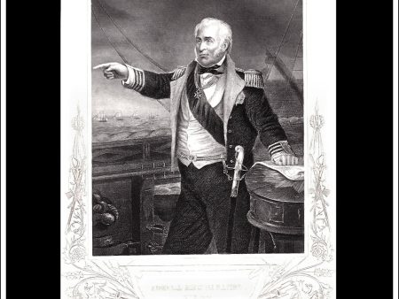 Admiral Sir Charles Napier. Antique Print, Steel Engraving 1858. Online now