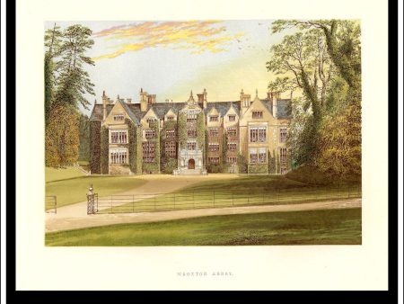 Wroxton Abbey, Near Banbury, Oxfordshire, England. Antique Print, Chromoxylograph 1880. Discount