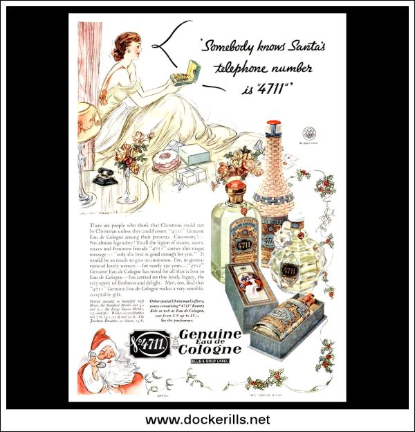 4711 Eau De Cologne. Original Vintage Christmas Advert From November, 1936. For Discount