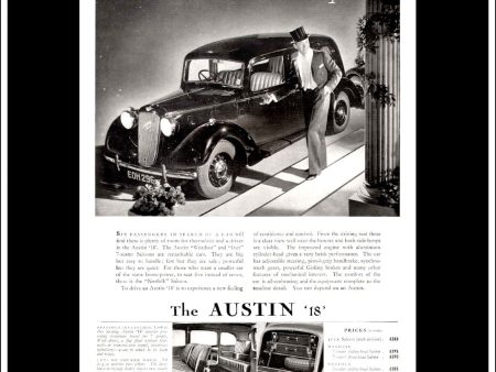 Austin  18  Eighteen Saloon. Original Vintage Advert From Oct 26th 1938 Hot on Sale