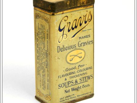 Gravis Gravy Powder. Vintage Advertising Tin. Salt Union Ltd., Stoke Prior Works, Worcesterhire. Hot on Sale