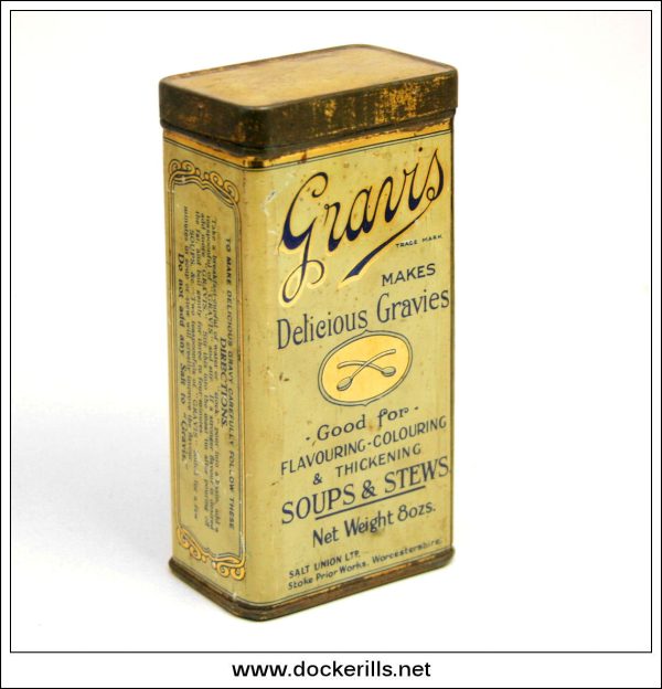 Gravis Gravy Powder. Vintage Advertising Tin. Salt Union Ltd., Stoke Prior Works, Worcesterhire. Hot on Sale