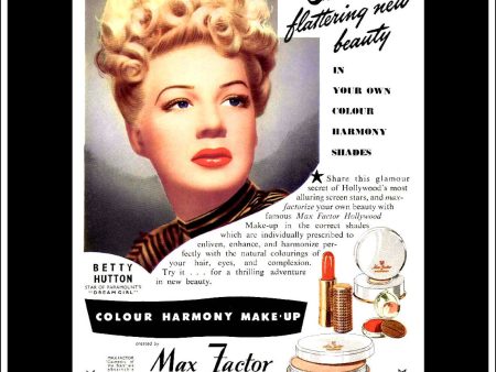 Max Factor Cosmetics. Original Vintage Advert From March, 1949. Cheap