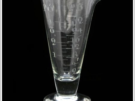 Victorian   Antique Hand Blown & Engraved Graduated Glass Apothecary Measure. - 5 3 4 Inches High. Online now