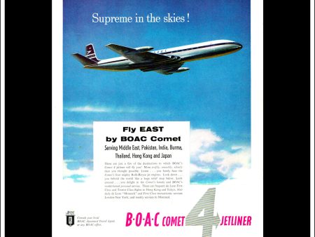 BOAC Comet 4 Jetliner. Original Vintage Advert From March 21st, 1959. Online Hot Sale