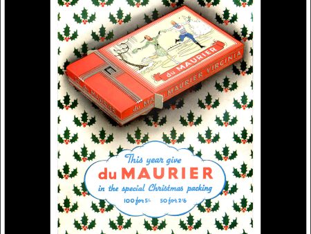 Du Maurier Cigarettes. Original Vintage Christmas Advert From, December, 1938. For Discount