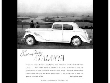 Armstrong Siddeley 25 h.p. Atalanta Saloon. Original Vintage Advert From October 21st, 1936. For Sale