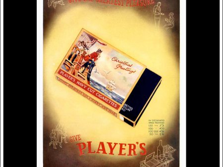 Player s Navy Cut Cigarettes. Original Vintage Christmas Advert From December 5th, 1934. on Sale