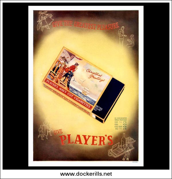 Player s Navy Cut Cigarettes. Original Vintage Christmas Advert From December 5th, 1934. on Sale