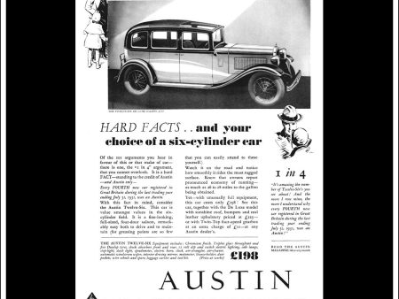 Austin Twelve-Six De Luxe Saloon. Original Vintage Advert From March 26th 1932 Fashion