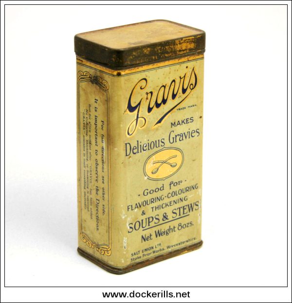 Gravis Gravy Powder. Vintage Advertising Tin. Salt Union Ltd., Stoke Prior Works, Worcesterhire. Hot on Sale