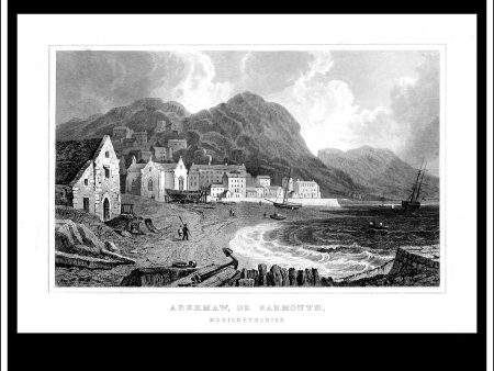 Abermaw, Or Barmouth, Merionethshire, Wales. Antique Print, Steel Engraving c. 1830. Supply