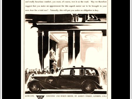 Alvis Limousine. Original Vintage Advert From November 20th 1936. Online now