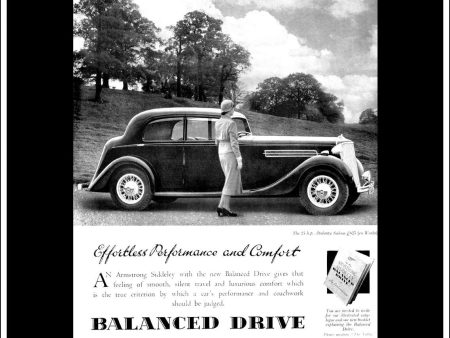 Armstrong Siddeley 25 h.p. Atalanta Saloon. Original Vintage Advert From November 24th, 1937. Fashion