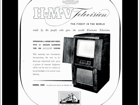 HMV His Master s Voice Televisions Model 1806. Original Vintage Advert From 1949. Online