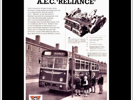 AEC Reliance Bus Coach. Original Vintage Advert From February, 1958. For Discount