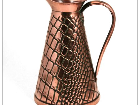 Antique Victorian Copper Jug. Crocodile Skin Pattern. Hot on Sale