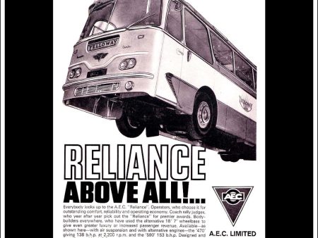 AEC Reliance Bus Coach. Original Vintage Advert From October, 1963. Discount