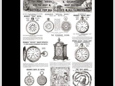 Benson s Watches. Original Vintage Advert From December 15th, 1883. on Sale