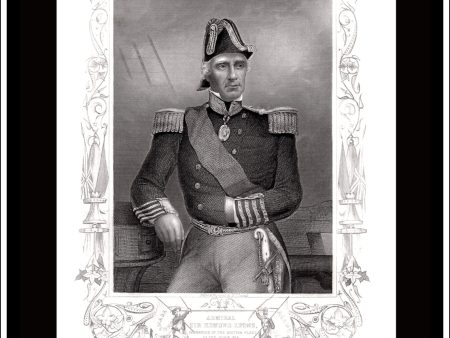 Admiral Sir Edmund Lyons. Antique Print, Steel Engraving 1858. Discount