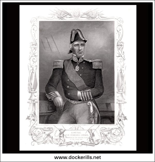 Admiral Sir Edmund Lyons. Antique Print, Steel Engraving 1858. Discount