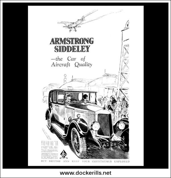 Armstrong Siddeley. Original Vintage Advert From July 4th, 1928. Discount